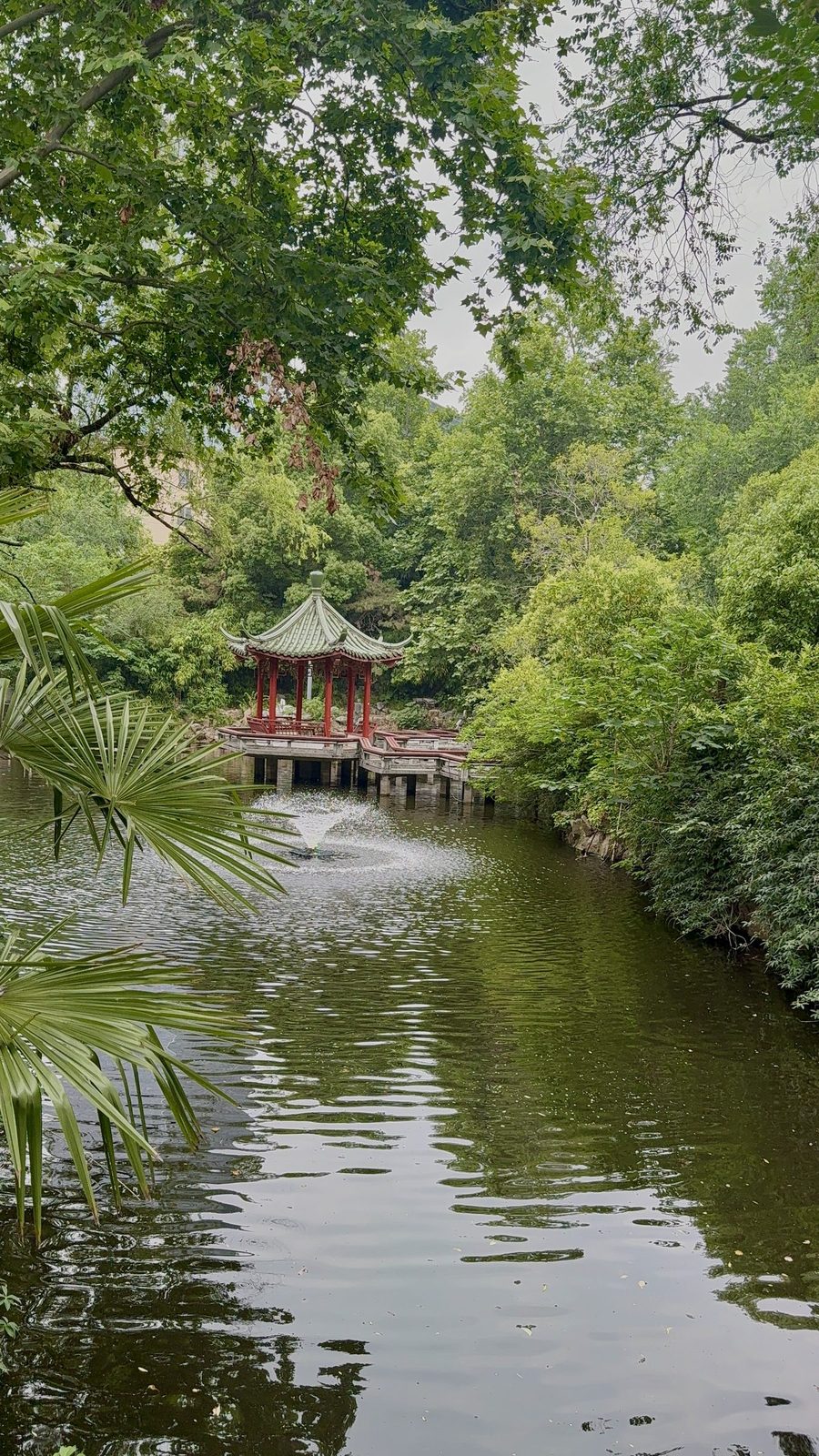 Sanhaowu pavilion and pond at Tongji University